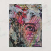 Unique and colorful abstract face mixed media postkarte (Vorderseite)