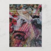 Unique and colorful abstract face mixed media postkarte (Vorderseite)