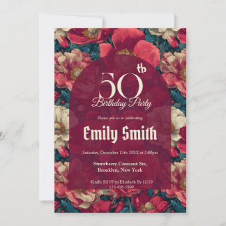 Unique Anemones Fantasy 40Th Birthday Einladung