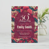 Unique Anemones Fantasy 40Th Birthday Einladung (Stehend Vorderseite)