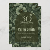 Unique Anemones Sparkle Happy Birthday Einladung (Vorne/Hinten)