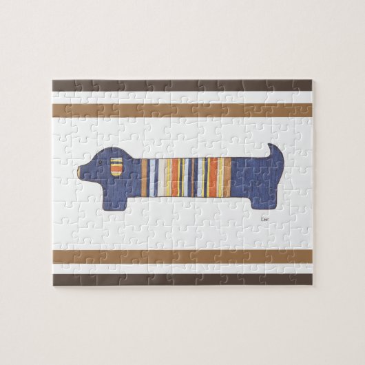 Unique Art Puzzle - 2 Dachshunds - Erin Brie Art (Horizontal)