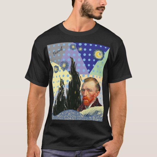 Unique Artistic Design Modern Starry Night T-Shirt (Vorderseite)