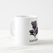 Unique Artistic Floral Monochrome Personalized  Kaffeetasse (Vorderseite Links)