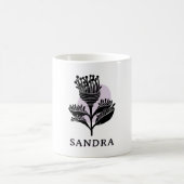 Unique Artistic Floral Monochrome Personalized  Kaffeetasse (Mittel)