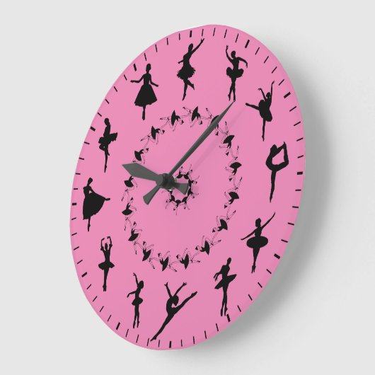 Unique Ballerina Silhouettes Themed Large Clock Große Wanduhr (Winkel)