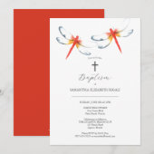 Unique Baptism Invitations Red Dragonfly Einladung (Vorne/Hinten)