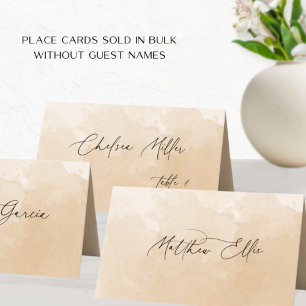 Unique Beige Creme Watercolor Hintergrund Platzkarte