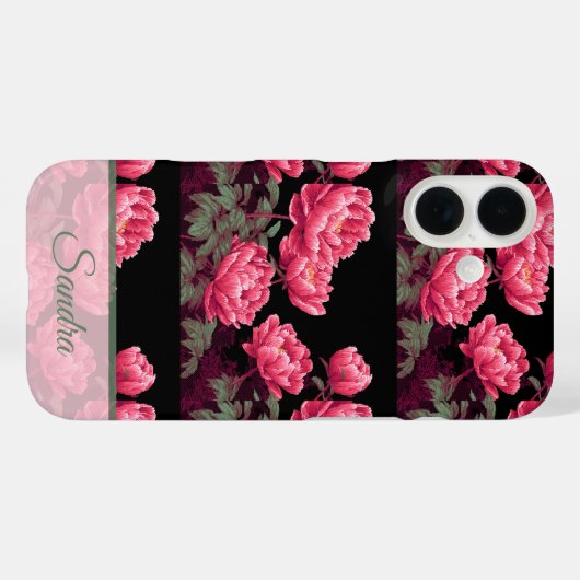 Unique Birthday Party Peony Name Case-Mate iPhone Hülle (Rückseite (Horizontal))