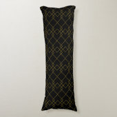 Unique Black Body Pillow Featuring Gold Box Design Seitenschläferkissen (Vorderseite Vertikal)