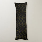 Unique Black Body Pillow Featuring Gold Box Design Seitenschläferkissen (Rückseite (Vertikal))