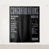Unique Black Congratulations Grad Magazine Welcome Wandteppich (Vorderseite)
