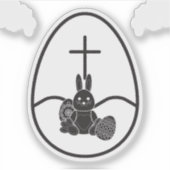 Unique Black Rabbit In Egg Aufkleber (Vorderseite)