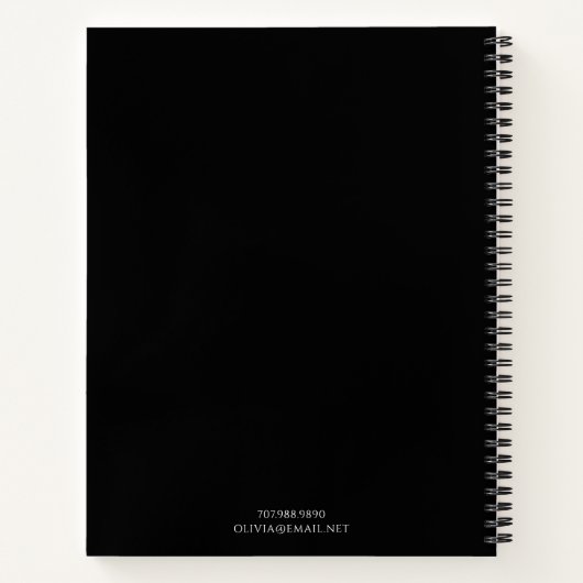 Unique Black White Monogram Logo Notizblock (Rückseite)