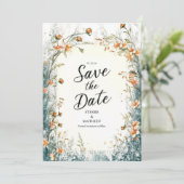 Unique Bloom Wildblume Wedding Save The Date (Stehend Vorderseite)