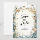Unique Bloom Wildblume Wedding Save The Date (Vorne/Hinten)