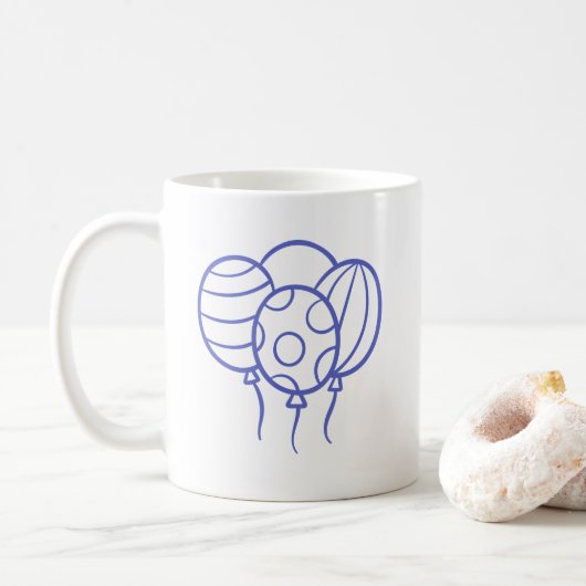 Unique Blue Balloon Kaffeetasse (Mit Donut)