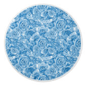 Unique Blue Rose Keramik Knob Keramikknauf (Vorderseite)