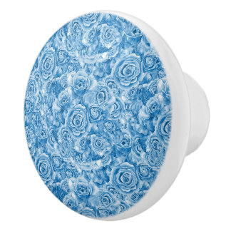 Unique Blue Rose Keramik Knob Keramikknauf