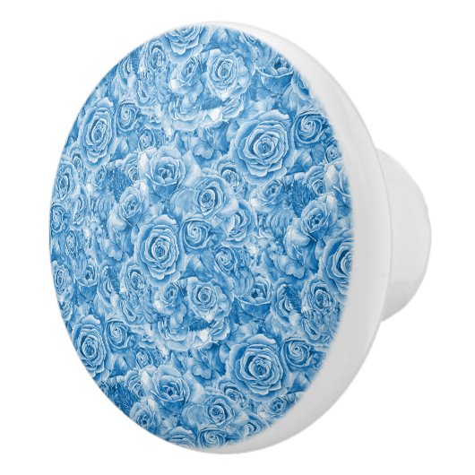 Unique Blue Rose Keramik Knob Keramikknauf (Rechts)