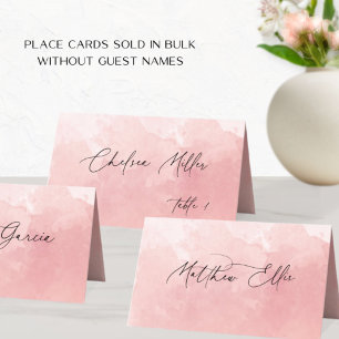 Unique Blush Pink Watercolor Hintergrund Platzkarte