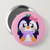 Unique Broke Niedlich Pinguin Button (Vorne & Hinten)