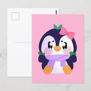 Unique Broke Niedlich Pinguin Postkarte