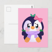 Unique Broke Niedlich Pinguin Postkarte (Vorne/Hinten)