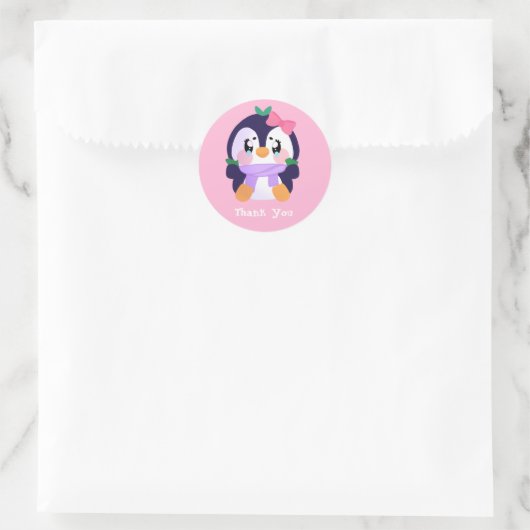 Unique Broke Niedlich Pinguin Runder Aufkleber (Tasche)