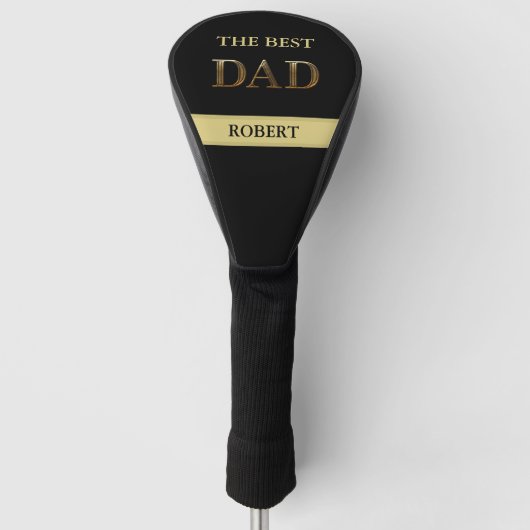 Unique Bronze Metallic Look BEST DAD Name  Golf Headcover (Vorderseite)