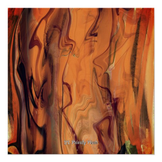 Unique Brown Abstract Marble Liquified Wall Art Poster (Vorderseite)