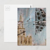 Unique Building Abstract Mixed Media Collage Postkarte (Vorne/Hinten)