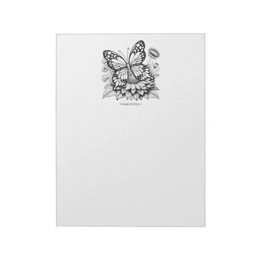 Unique Butterfly Coloring Pages Notepad Notizblock (Rotiert)