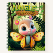 Unique Butterfly Girl Whimsical Cartoon Graphic 🦋 Notizblock (Vorderseite)