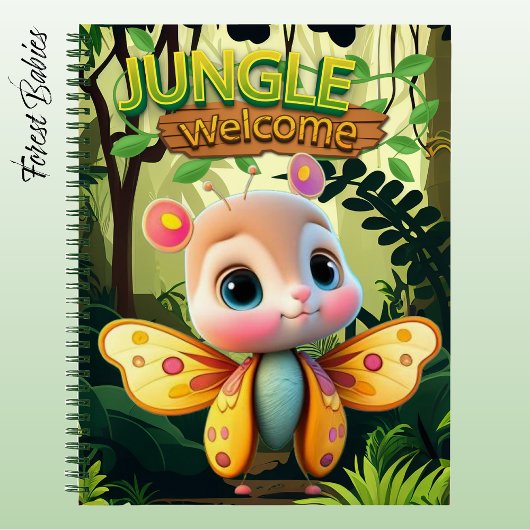 Unique Butterfly Girl Whimsical Cartoon Graphic 🦋 Notizblock