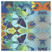 Unique Butterfly Mosaik Collage Pima Baumwolle Stoff (Nahaufnahme)