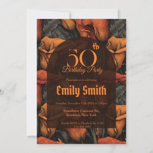 Unique Call Lilies Accent First Birthday Gift Einladung (Vorderseite)