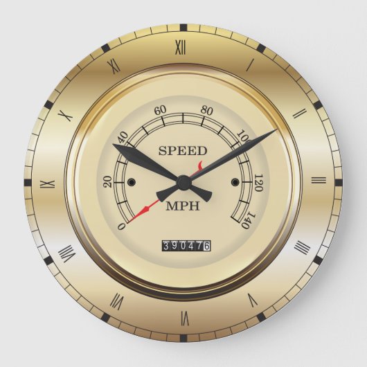 Unique Car Speedometer (MPH) Themed Große Wanduhr (Vorderseite)