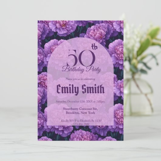 Unique Carnation Accent Beach Partys Einladung (Stehend Vorderseite)