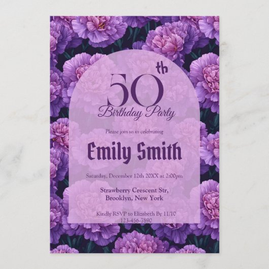 Unique Carnation Accent Beach Partys Einladung (Vorderseite)