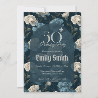 Unique Carnation Accent Surprise Birthday Einladung