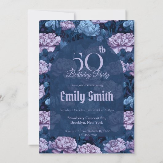 Unique Carnation Aesthetic Birthday Party Einladung (Vorderseite)