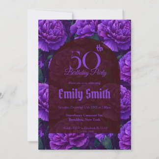 Unique Carnation Floral Kids’ Birthday Einladung