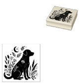 Unique Celestial Black Lab Botanical Art Stamp Gummistempel (Stempel)
