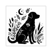 Unique Celestial Black Lab Botanical Art Stamp Gummistempel (Prägung)