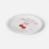 Unique Cherry auf Top Baby Dusche Pappteller (Schrägansicht)