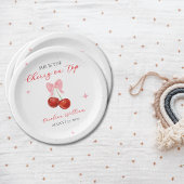 Unique Cherry auf Top Baby Dusche Pappteller