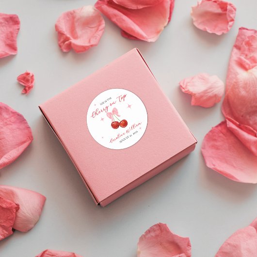 Unique Cherry auf Top Baby Dusche Runder Aufkleber