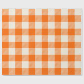 Unique & Chic Bold Orange & Cream Buffalo Plaid Geschenkpapier (Flach)