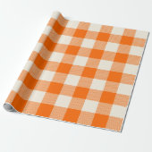 Unique & Chic Bold Orange & Cream Buffalo Plaid Geschenkpapier (Ungerollt)